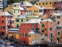 Bunte Häuser  Genua Metropolitanstadt Genua Italien by Peter Ehlert in Boccadasse